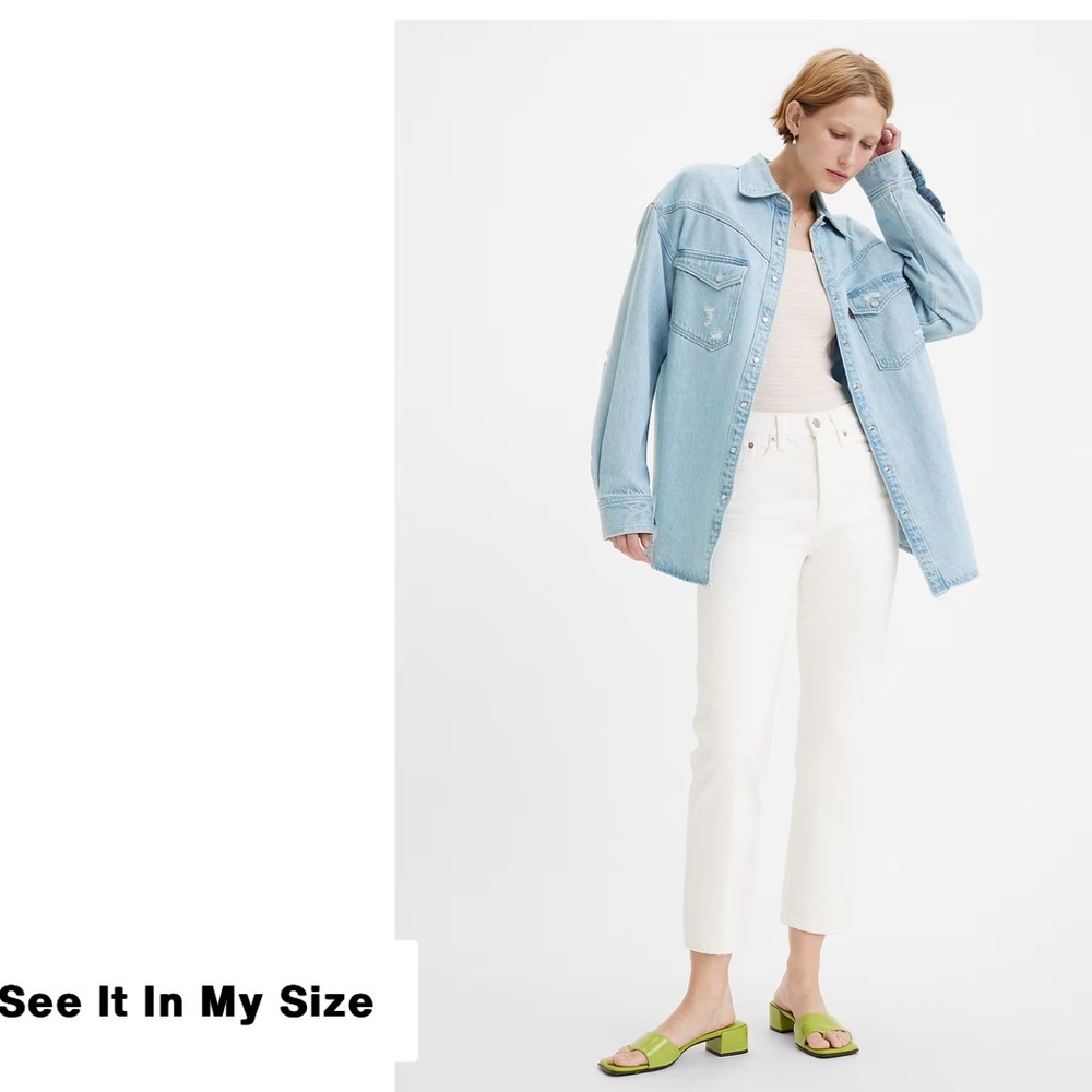 Levi's Wedgie Straight High-waisted, straight-leg jean white size 27